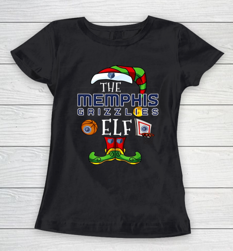 Memphis Grizzlies Christmas ELF Funny NBA Women's T-Shirt