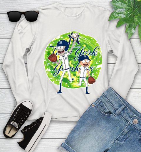 MLB New York Yankees Rick And Morty Baseball Sports Youth Long Sleeve 12