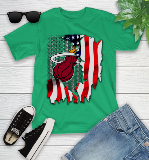 Miami Heat NBA Basketball American Flag Youth T-Shirt 8