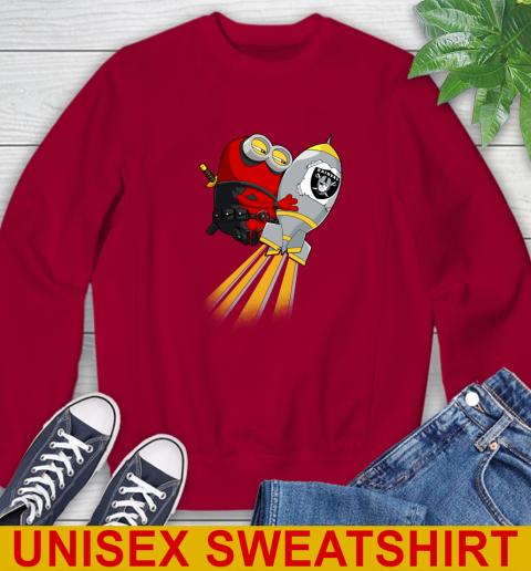 NFL Football Oakland Raiders Deadpool Minion Marvel Shirt Sweatshirt 9