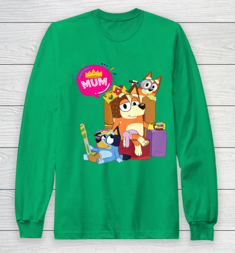Bluey Mom Dad Funny Queen For Family Lover Long Sleeve T-Shirt 7