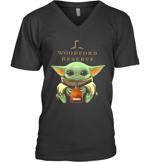 Baby Yoda Hug Woodford Reserve V-Neck T-Shirt