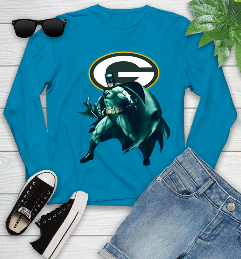 NFL Batman Football Sports Green Bay Packers Youth Long Sleeve 7