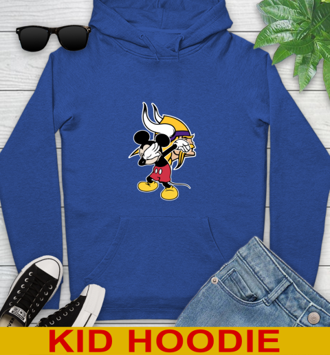 Minnesota Vikings NFL Football Dabbing Mickey Disney Sports Youth Hoodie 10
