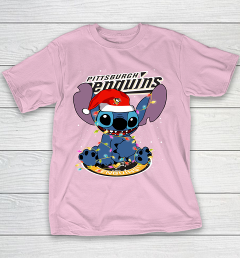 Pittsburgh Penguins NHL Hockey noel stitch Christmas Youth T-Shirt 5