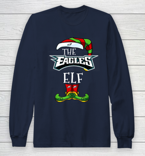 Philadelphia Eagles Christmas ELF Funny NFL Long Sleeve T-Shirt 2