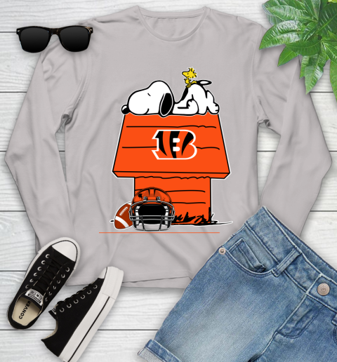Cincinnati Bengals NFL Football Snoopy Woodstock The Peanuts Movie Youth Long Sleeve 12