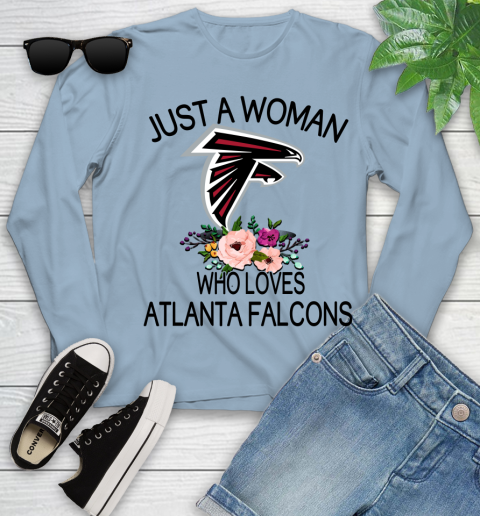 NFL Just A Woman Who Loves Atlanta Falcons Football Sports Youth Long Sleeve 6