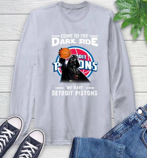 NBA Come To The Dark Side We Have Detroit Pistons Star Wars Darth Vader Basketball Long Sleeve T-Shirt 6