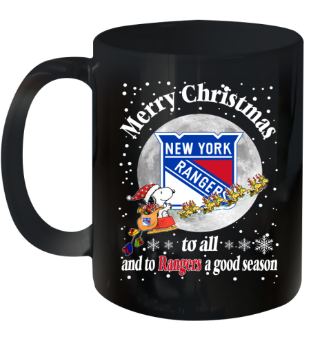 New York Rangers Merry Christmas To All And To Rangers A Good Season NHL Hockey Sports Ceramic Mug 11oz