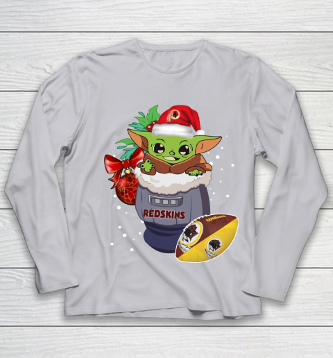 Washington Redskins Christmas Baby Yoda Star Wars Funny Happy NFL Youth Long Sleeve 5