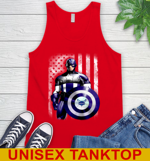Charlotte Hornets NBA Basketball Captain America Marvel Avengers American Flag Shirt Tank Top 5