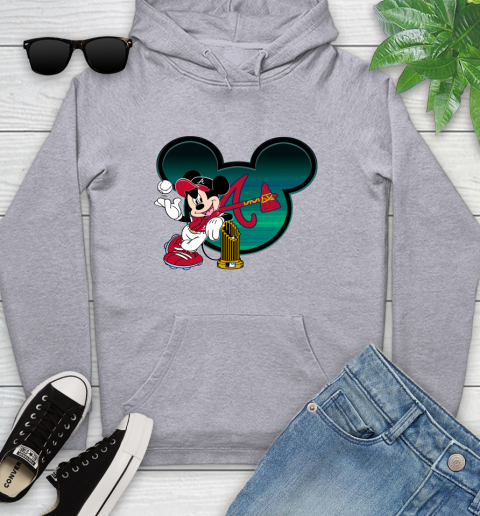 MLB Atlanta Braves The Commissioner's Trophy Mickey Mouse Disney Youth Hoodie 6