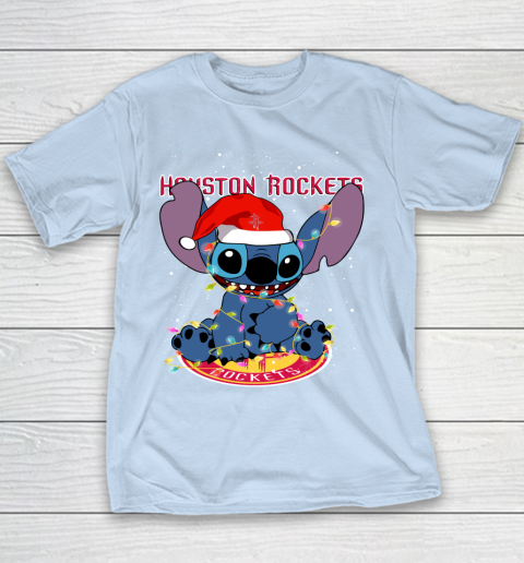 Houston Rockets NBA noel stitch Basketball Christmas Youth T-Shirt 4
