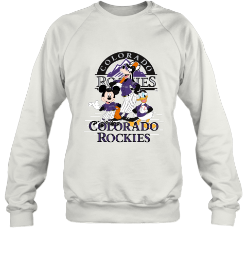 Colorado Rockies Mickey Donald And Goofy Baseball Sweatshirt