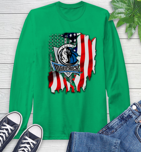 Dallas Mavericks NBA Basketball American Flag Long Sleeve T-Shirt 8