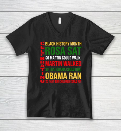 Black History Month Rosa Sat So Martin Could Walk V-Neck T-Shirt