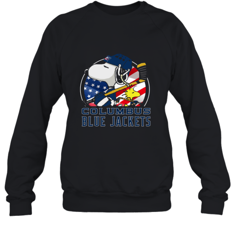 Columbus Blue Jackets Ice Hockey Snoopy And Woodstock NHL Sweatshirt