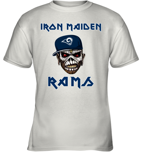 NFL Los Angeles Rams Iron Maiden Rock Band Music Football Sports OtuHPCHZ8LV youth t shirt 26 95 151514 front white