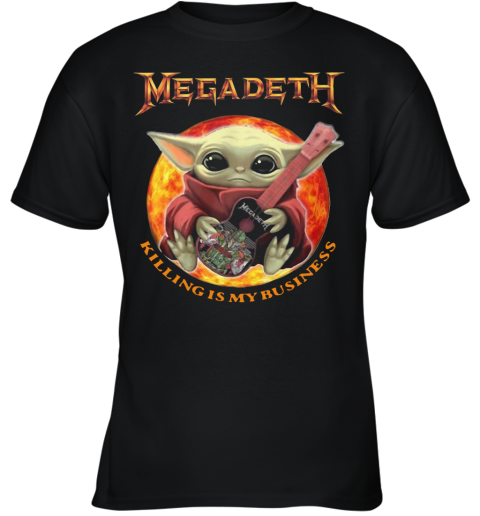 Baby Yoda Hug Megadeth Guitar Killing My Business Youth T-Shirt