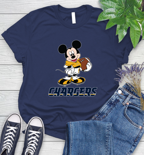 NFL Football Los Angeles Chargers Cheerful Mickey Mouse Shirt Women's T-Shirt 12