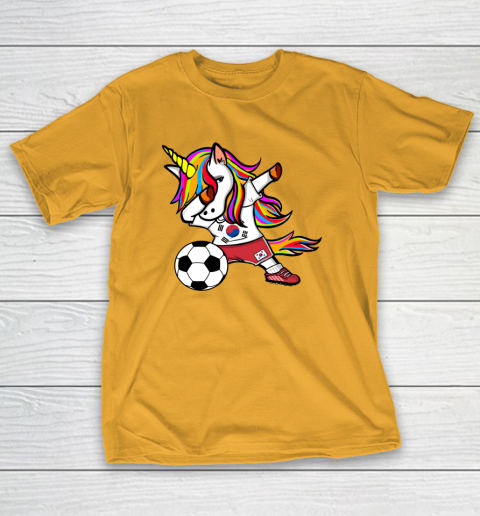Dabbing Unicorn South Korea Football Korean Flag Soccer T-Shirt 15