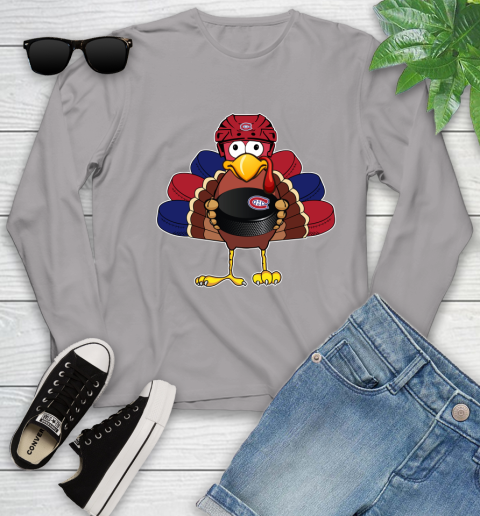 Montreal Canadiens Turkey Thanksgiving Day Youth Long Sleeve 5