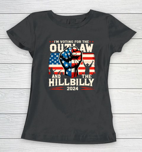 I'm Voting For the Outlaw And The Hillbilly 2024 US Flag Women's T-Shirt