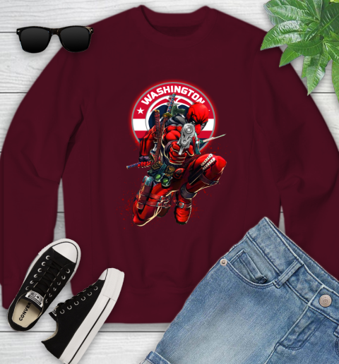 NBA Deadpool Marvel Comics Sports Basketball Washington Wizards Youth Sweatshirt 5