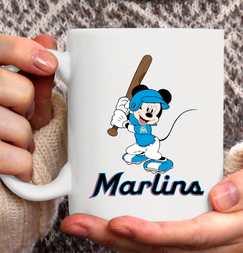 MLB Baseball Miami Marlins Cheerful Mickey Mouse Shirt Ceramic Mug 15oz 2