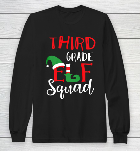 Elf Squad Third Grade Christmas Teacher Long Sleeve T-Shirt