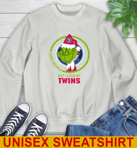 Minnesota Twins MLB Christmas Grinch I Hate People But I Love My Favorite Baseball Team Sweatshirt 5