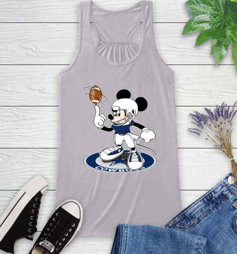 NFL Football Dallas Cowboys Cheerful Mickey Disney Shirt Racerback Tank 5