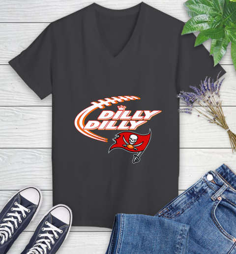NFL Tampa Bay Buccaneers Dilly Dilly Football Sports Women's V-Neck T-Shirt 8