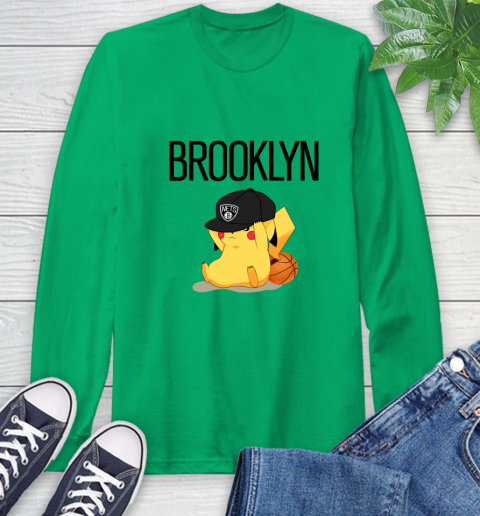 NBA Pikachu Basketball Sports Brooklyn Nets Long Sleeve T-Shirt 7
