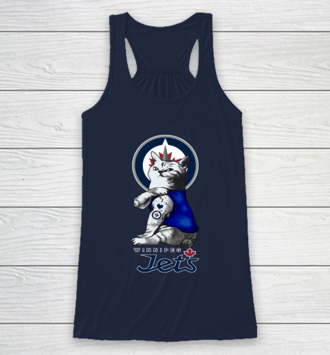 NHL My Cat Loves Winnipeg Jets Hockey Racerback Tank 8