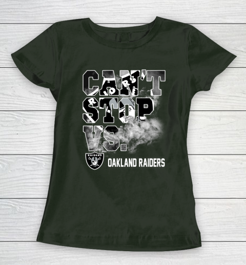 NFL Oakland Raiders Can't Stop Vs Women's T-Shirt 4