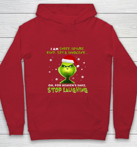 I Am Sweet Lovable Kind Shy Innocent Grinch Christmas Youth Hoodie 7