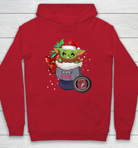 Arizona Coyotes Christmas Baby Yoda Star Wars Funny Happy NHL Hoodie 10