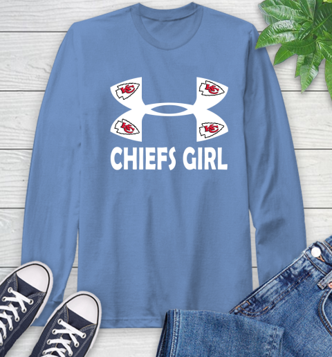 NFL Kansas City Chiefs Girl Under Armour Football Sports Long Sleeve T-Shirt 12