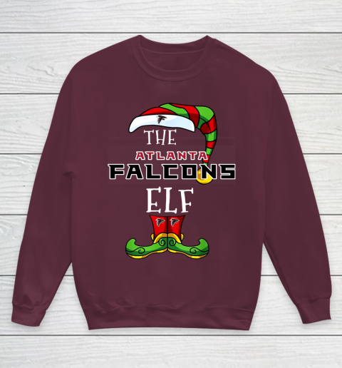 Atlanta Falcons Christmas ELF Funny NFL Youth Sweatshirt 4