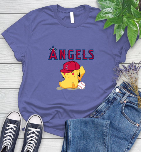 MLB Pikachu Baseball Sports Los Angeles Angels Women's T-Shirt 11