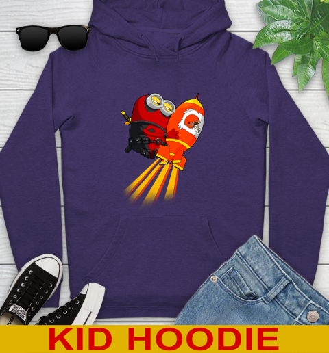 NFL Football Cleveland Browns Deadpool Minion Marvel Shirt Youth Hoodie 5