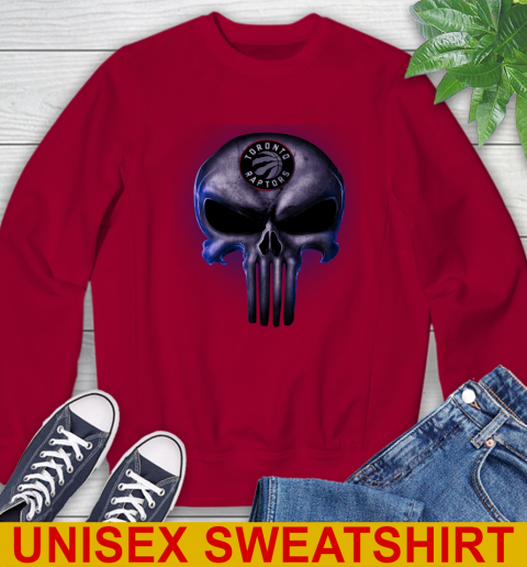 Toronto Raptors NBA Basketball Punisher Skull Sports Sweatshirt 9