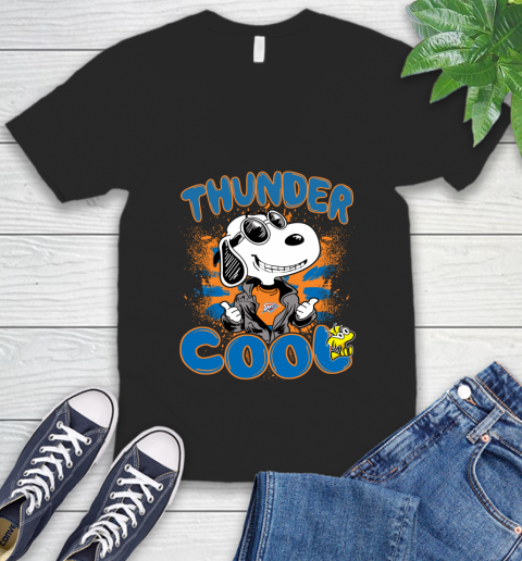 NBA Basketball Oklahoma City Thunder Cool Snoopy Shirt V-Neck T-Shirt