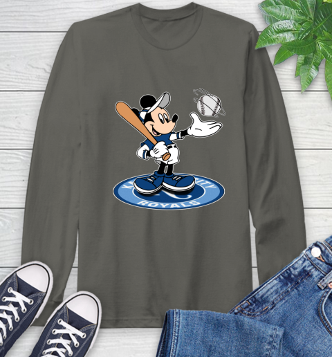 MLB Baseball Kansas City Royals Cheerful Mickey Disney Shirt Long Sleeve T-Shirt 9