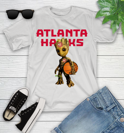 Atlanta Hawks NBA Basketball Groot Marvel Guardians Of The Galaxy Youth T-Shirt