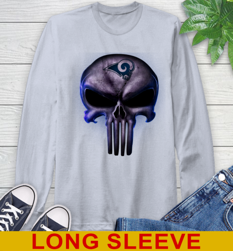 Los Angeles Rams NFL Football Punisher Skull Sports Long Sleeve T-Shirt 6