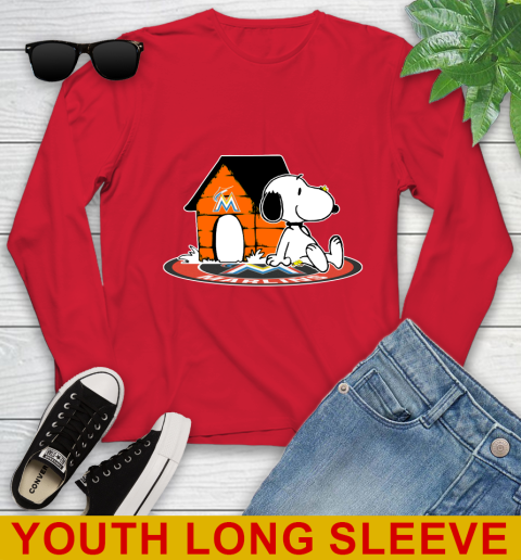 MLB Baseball Miami Marlins Snoopy The Peanuts Movie Shirt Youth Long Sleeve 11