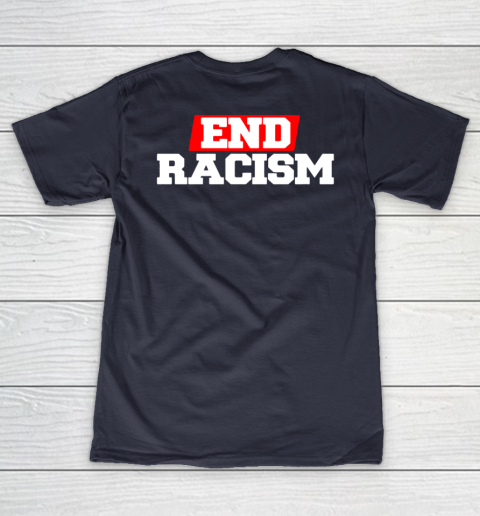NFL End Racism Print In Front And Back V-Neck T-Shirt 10